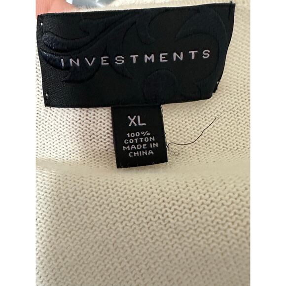 Investment cream short sleeves open front cardigan size XL - Picture 3 of 9